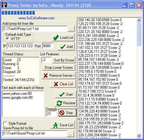 Proxy Tester Screenshot ver 1.1.2.10