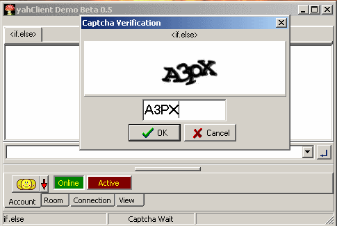 yahClient ScreenShot - Captcha