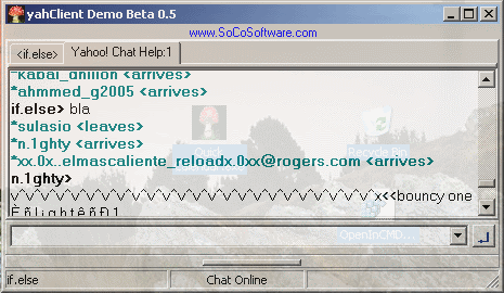 yahClient ScreenShot - Transparancy